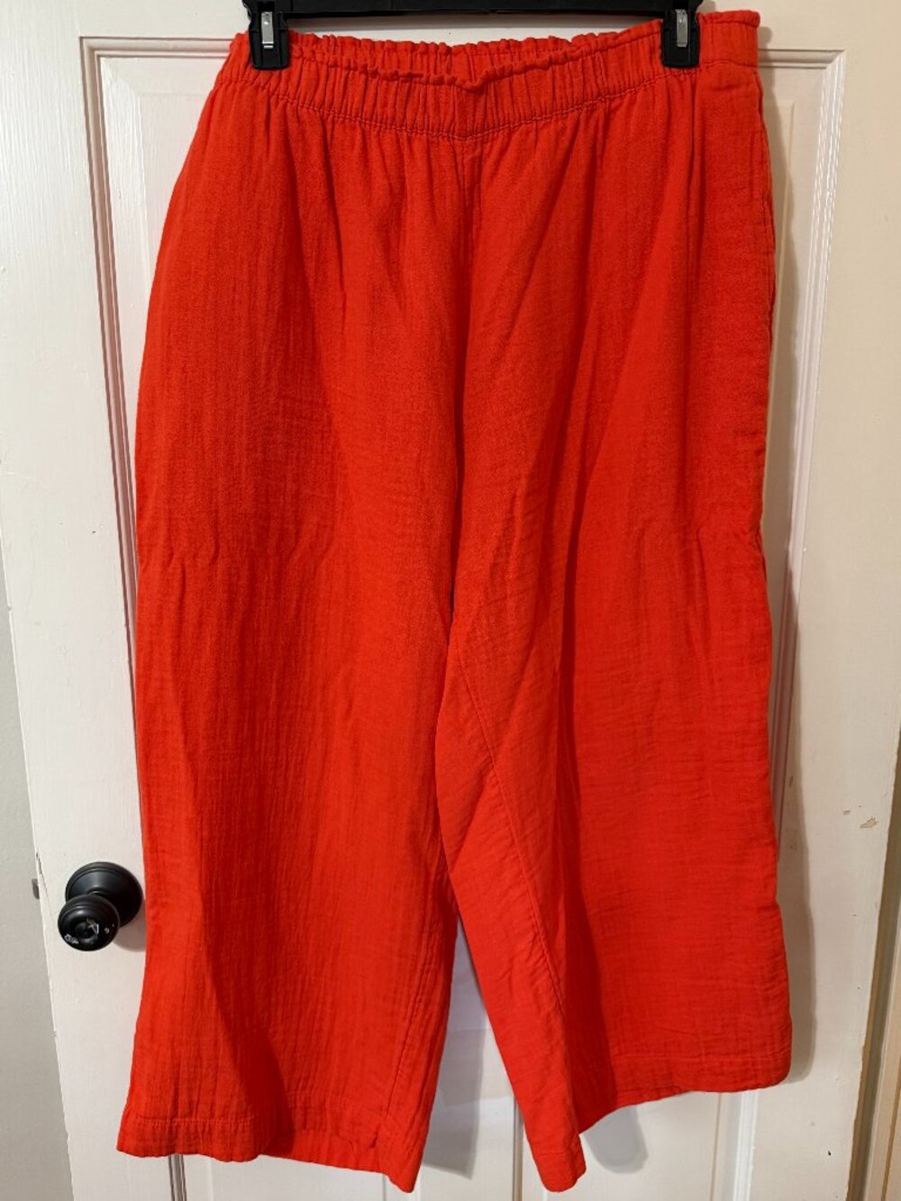 Old Navy Orange Linen Blend Wide Leg Cropped Pant Size XL